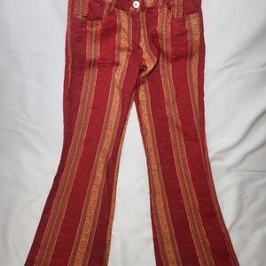 Low Rise Y2K Hippie Couture Co. Bell Bottom Pants Multicolored Textured Size L